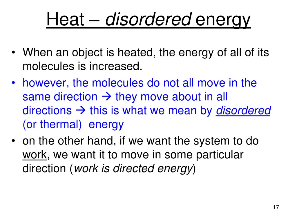 heat disordered energy