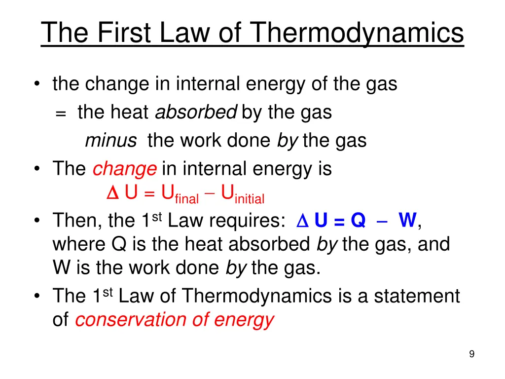 the first law of thermodynamics