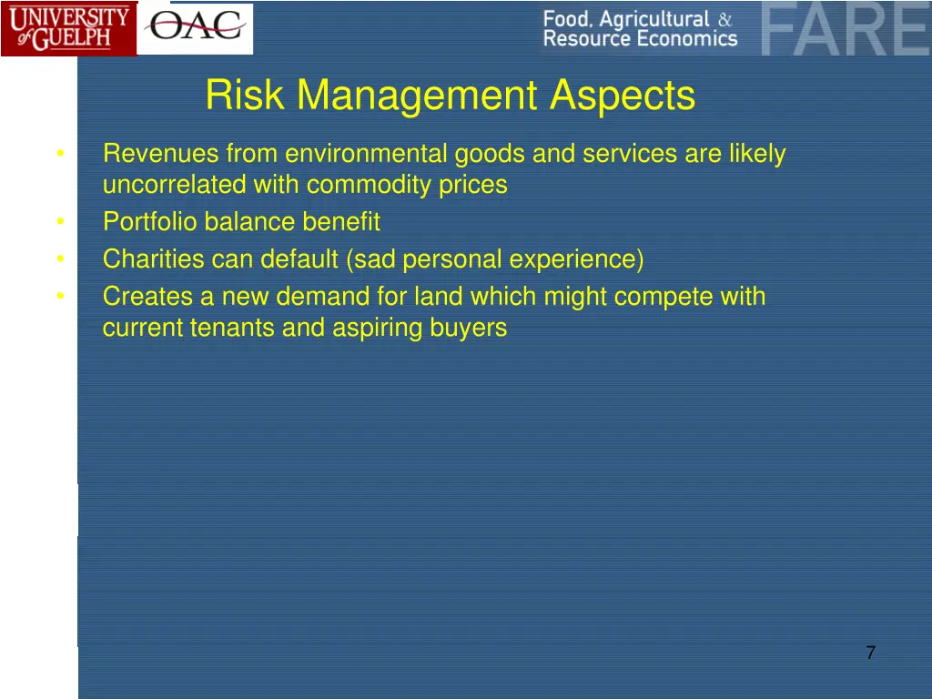 risk management aspects
