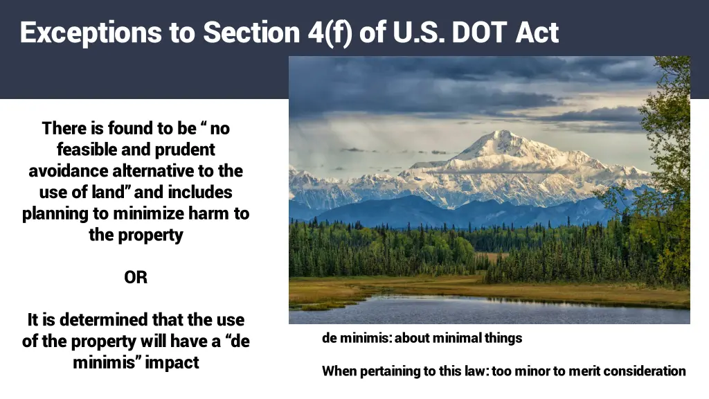 exceptions to section 4 f of u s dot act
