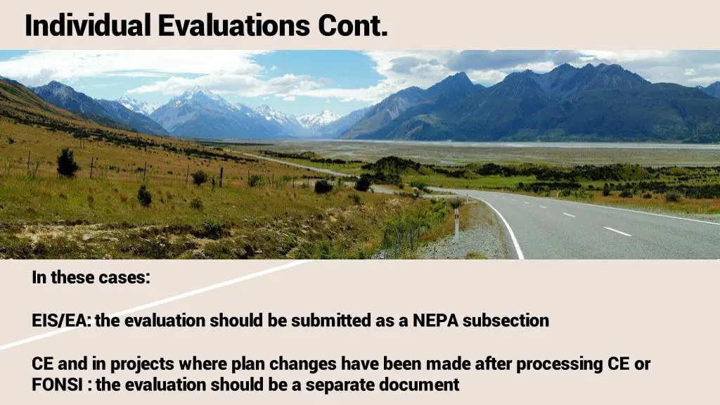 individual evaluations cont