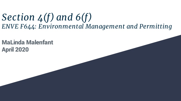 section 4 f and 6 f enve f644 environmental