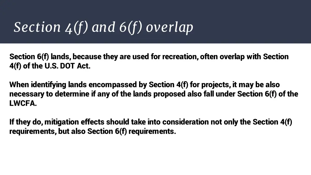 section 4 f and 6 f overlap