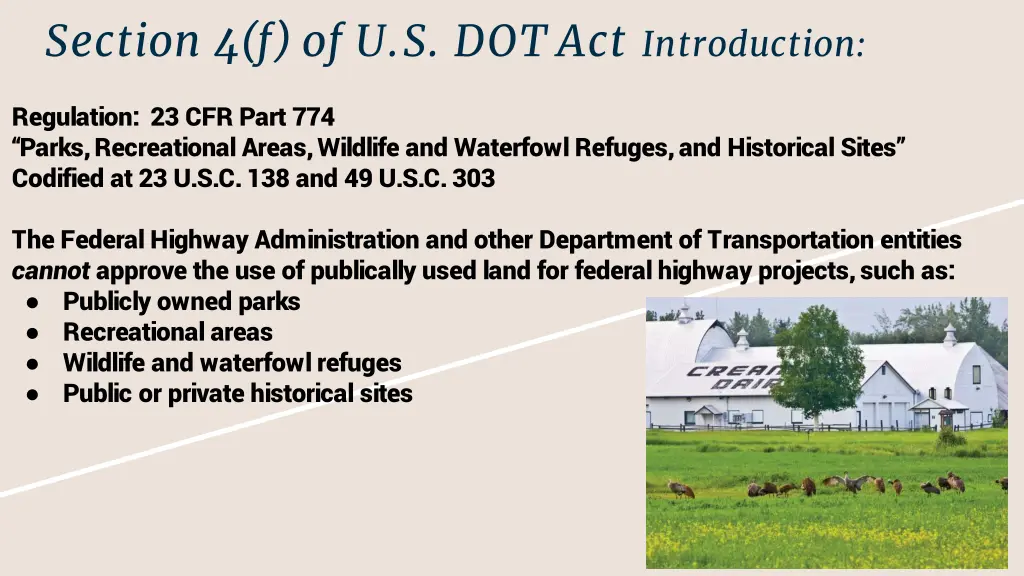 section 4 f of u s dot act introduction