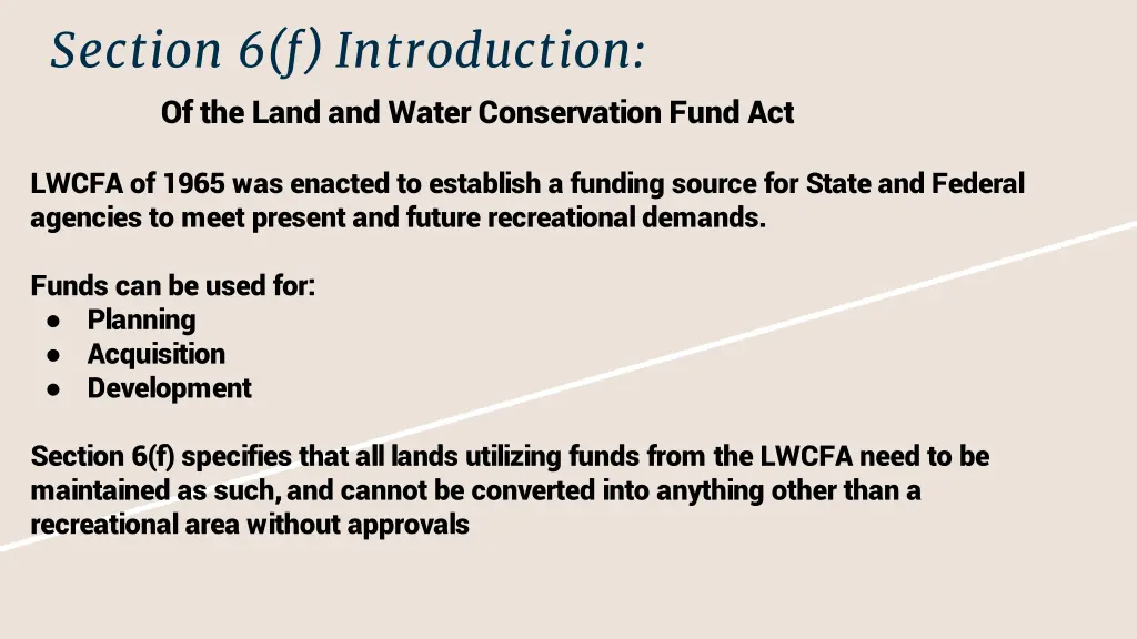 section 6 f introduction of the land and water