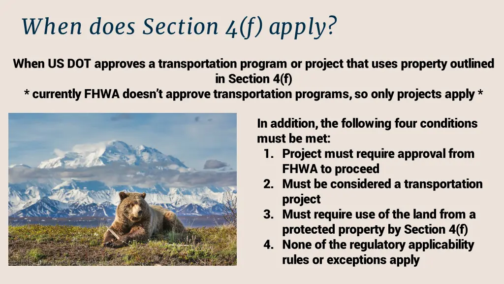 when does section 4 f apply