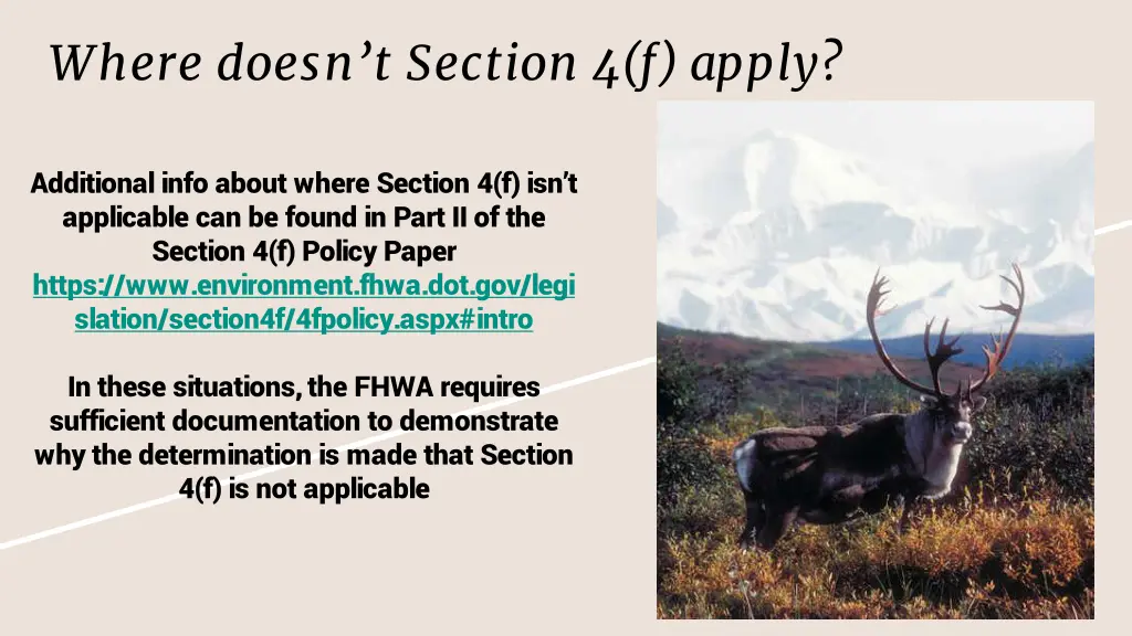where doesn t section 4 f apply