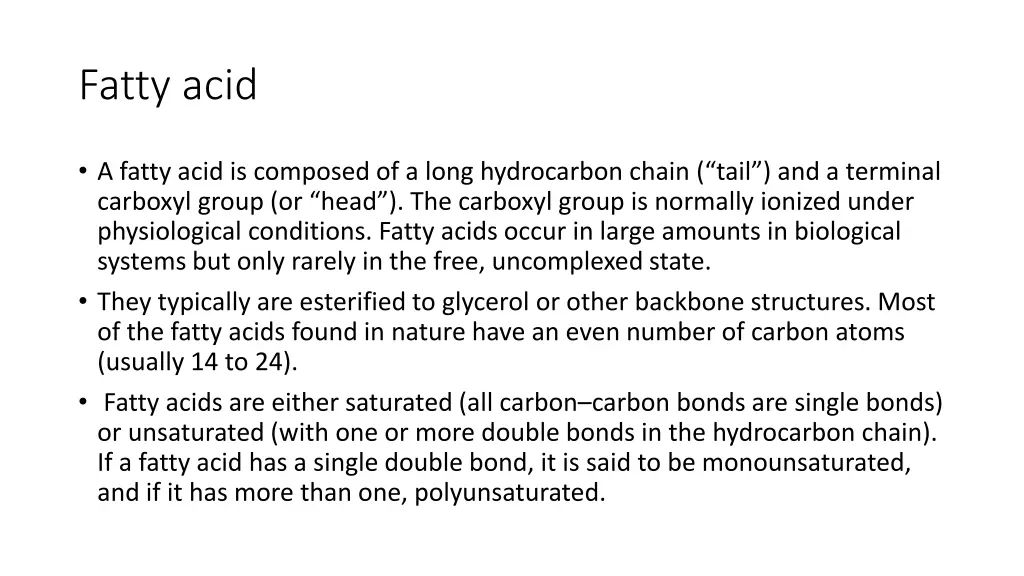 fatty acid