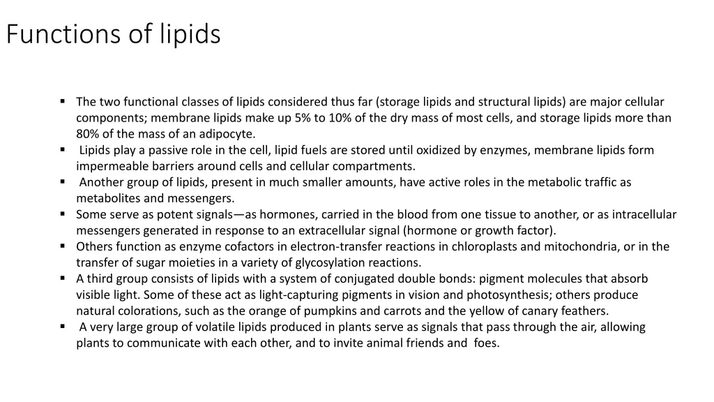 functions of lipids
