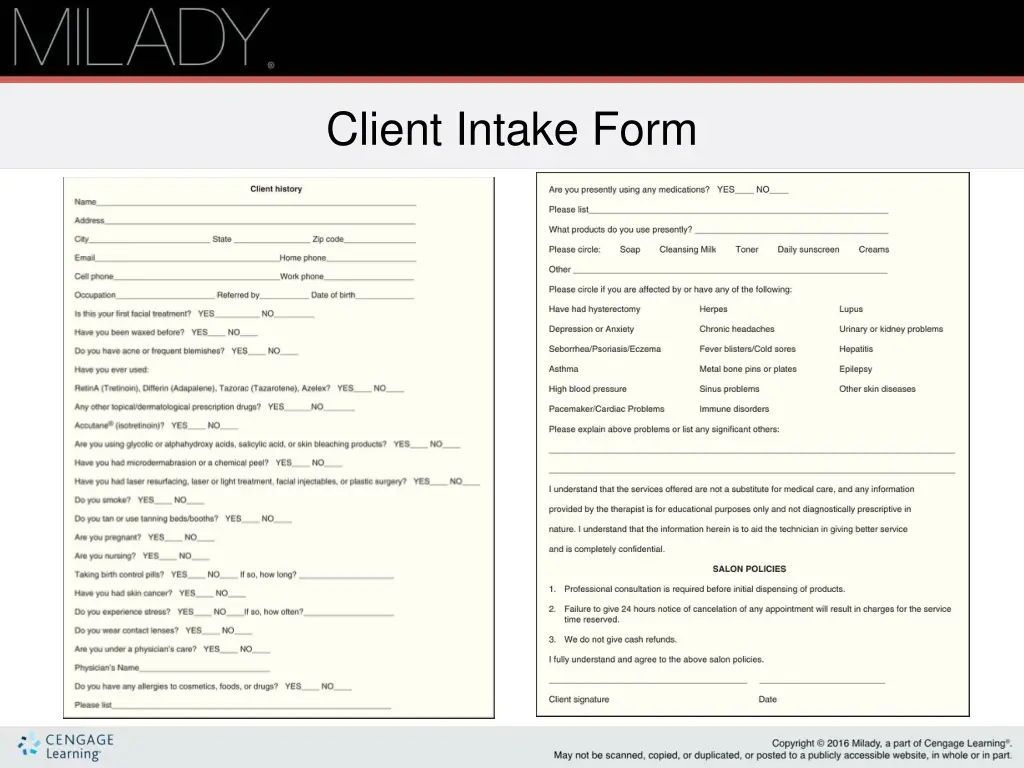 client intake form
