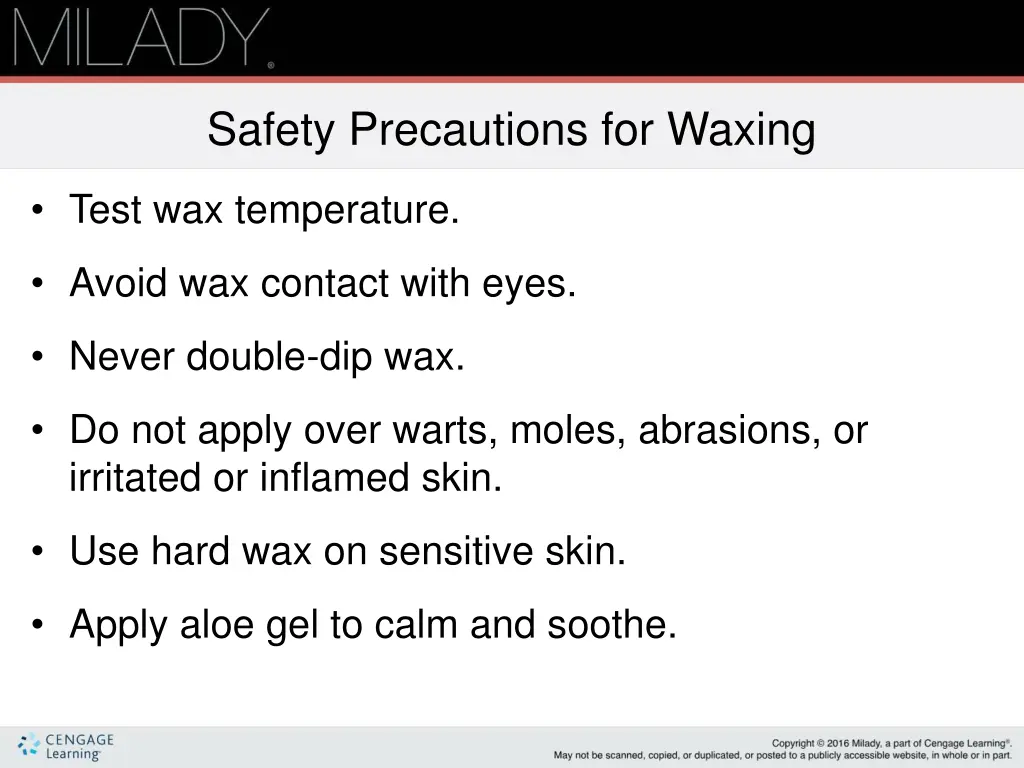 safety precautions for waxing