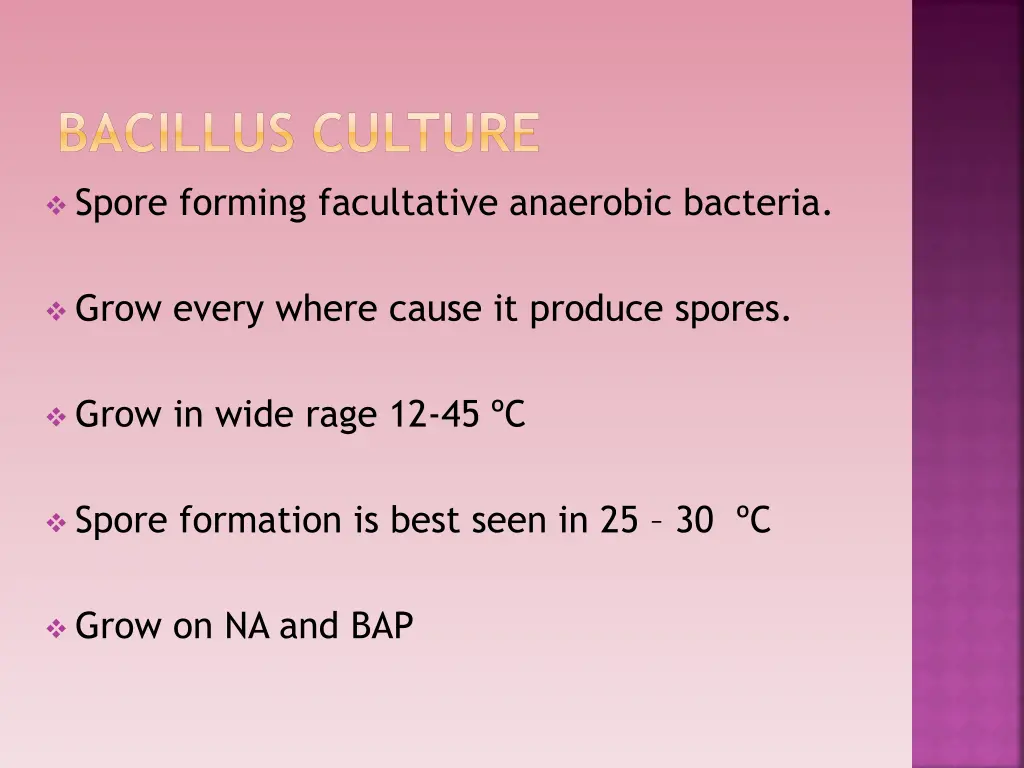 bacillus culture