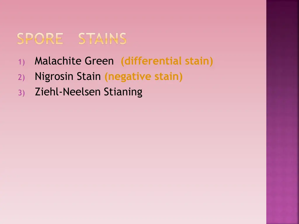 spore stains