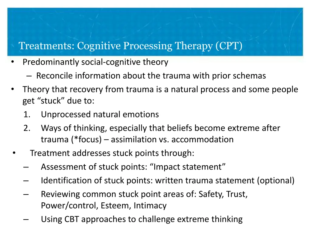 treatments cognitive processing therapy