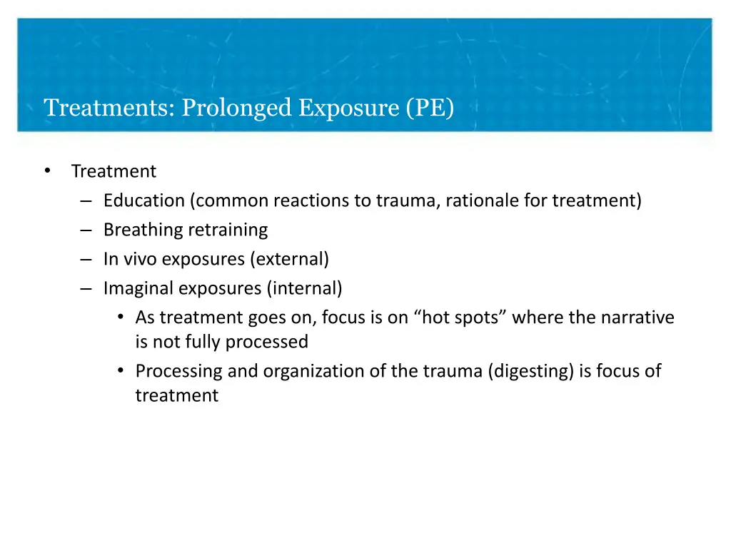 treatments prolonged exposure pe 1