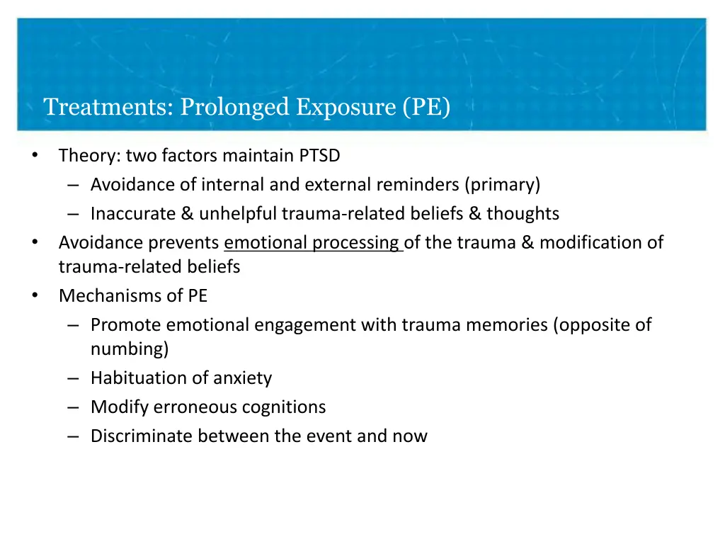 treatments prolonged exposure pe