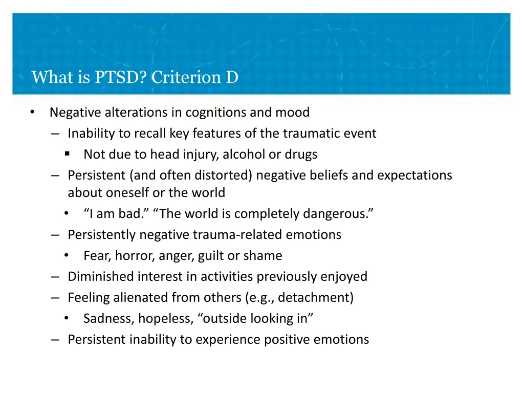 what is ptsd criterion d