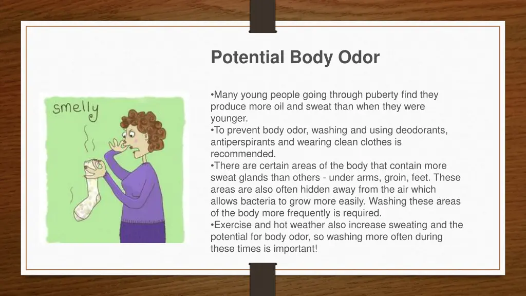 potential body odor