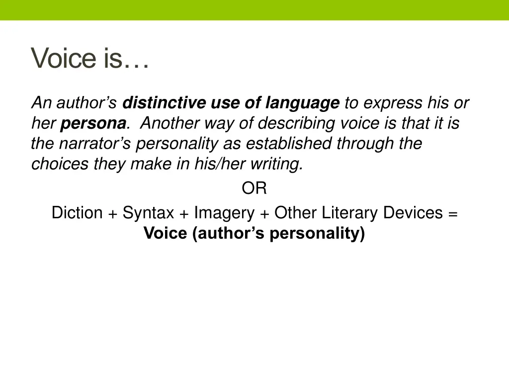 voice is