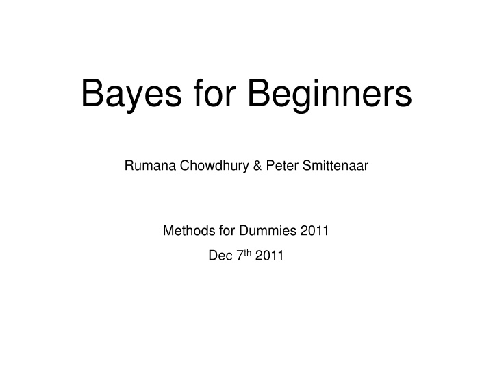 bayes for beginners