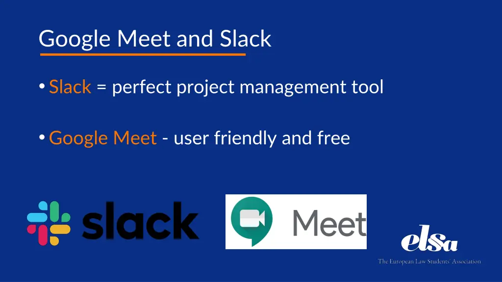 google meet and slack