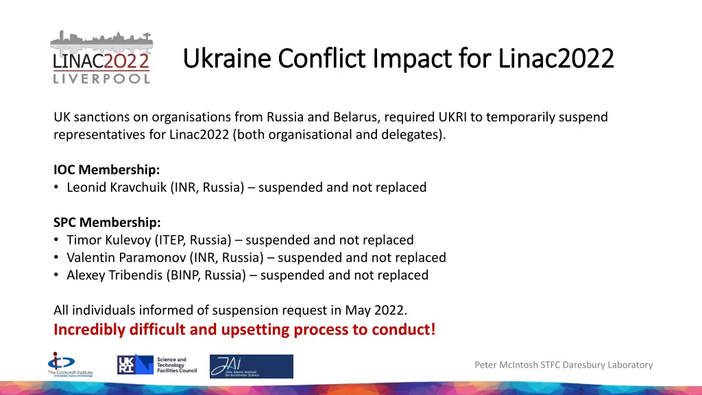 ukraine conflict impact for linac2022 ukraine
