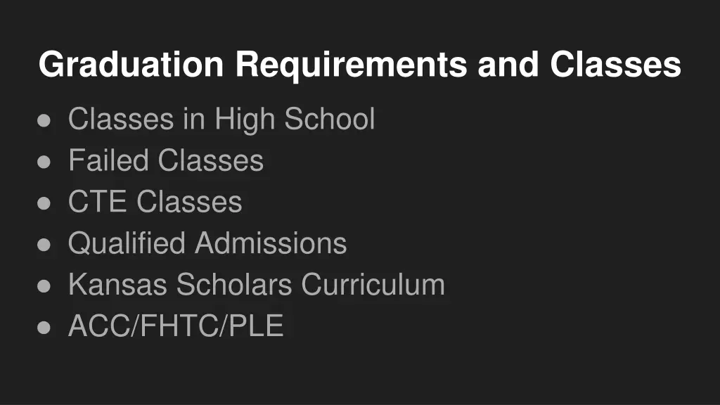 graduation requirements and classes