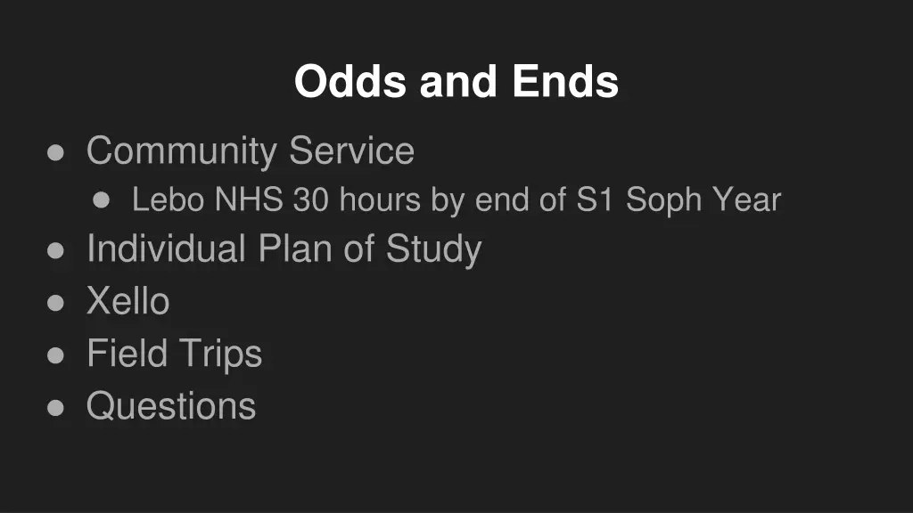 odds and ends