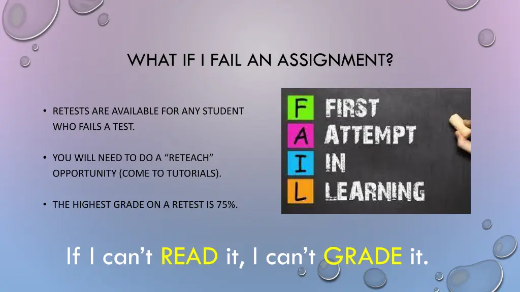 what if i fail an assignment