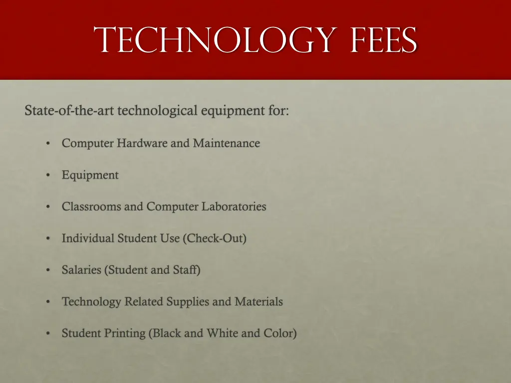 technology fees