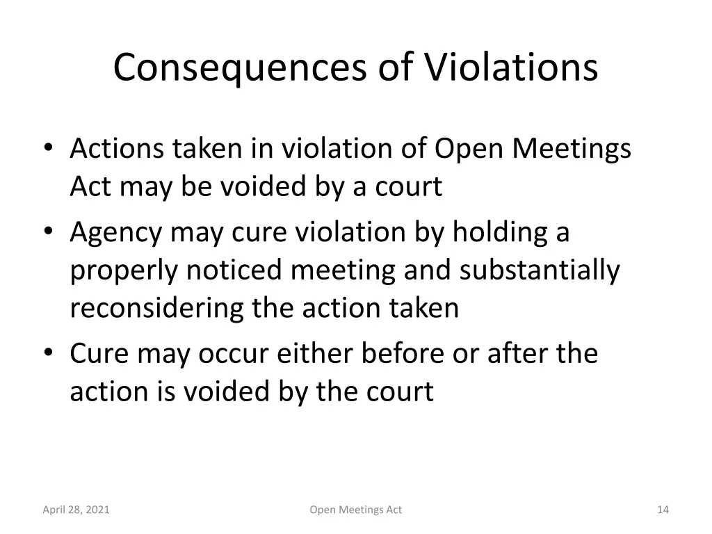 consequences of violations