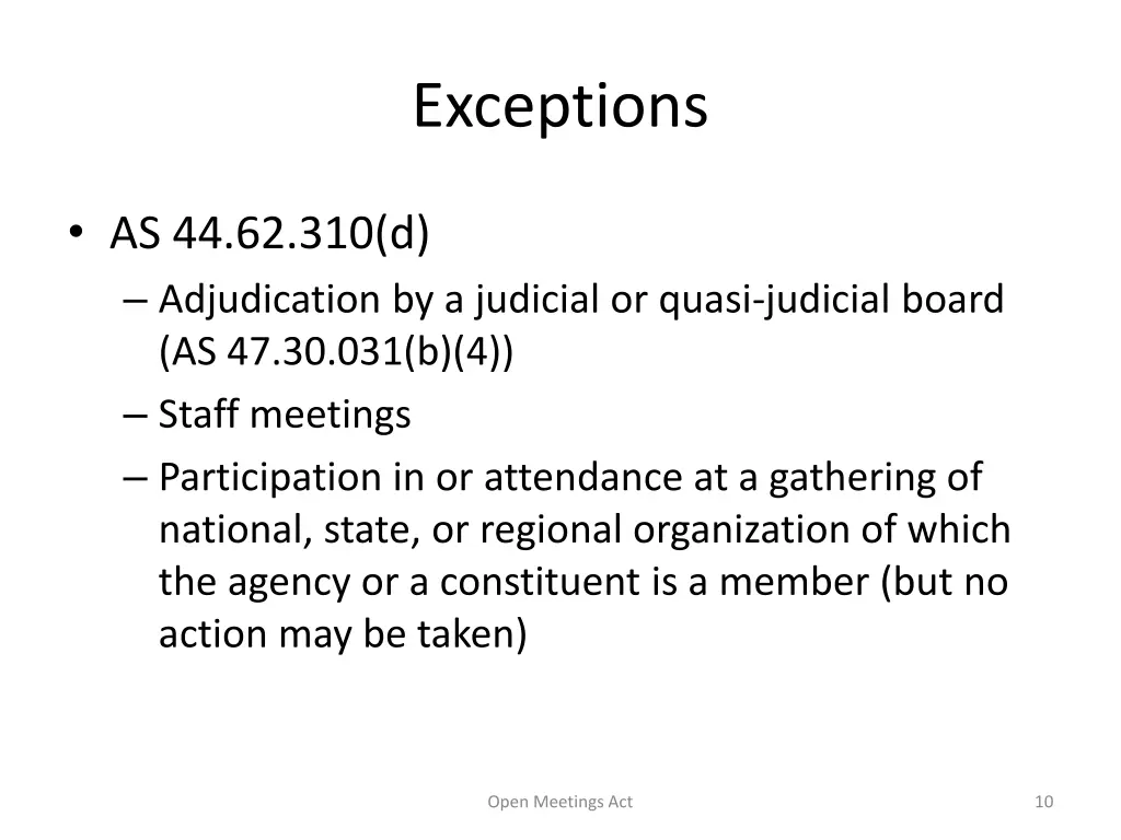 exceptions