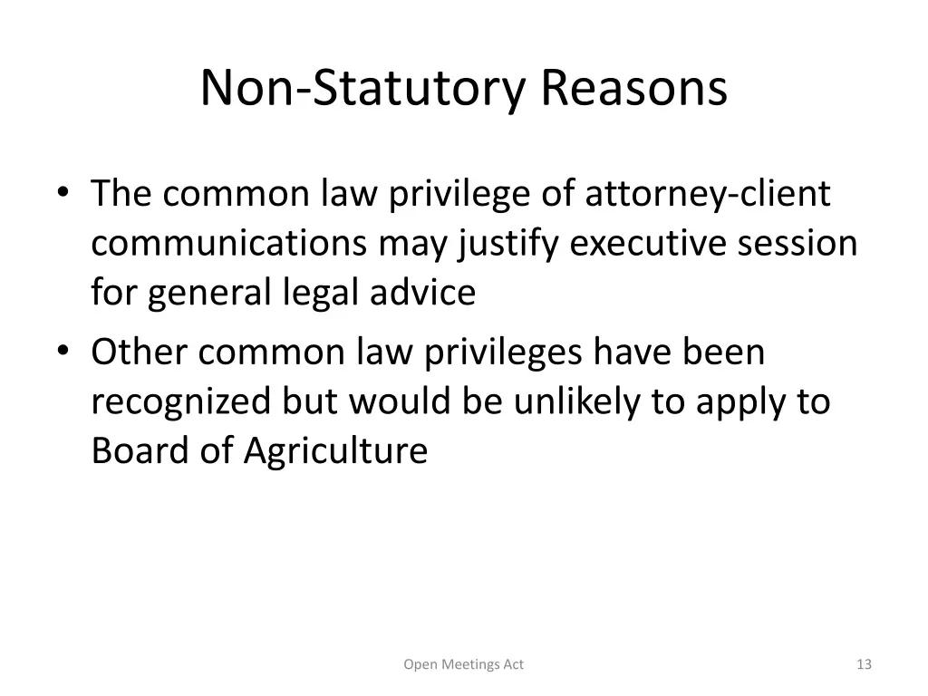 non statutory reasons