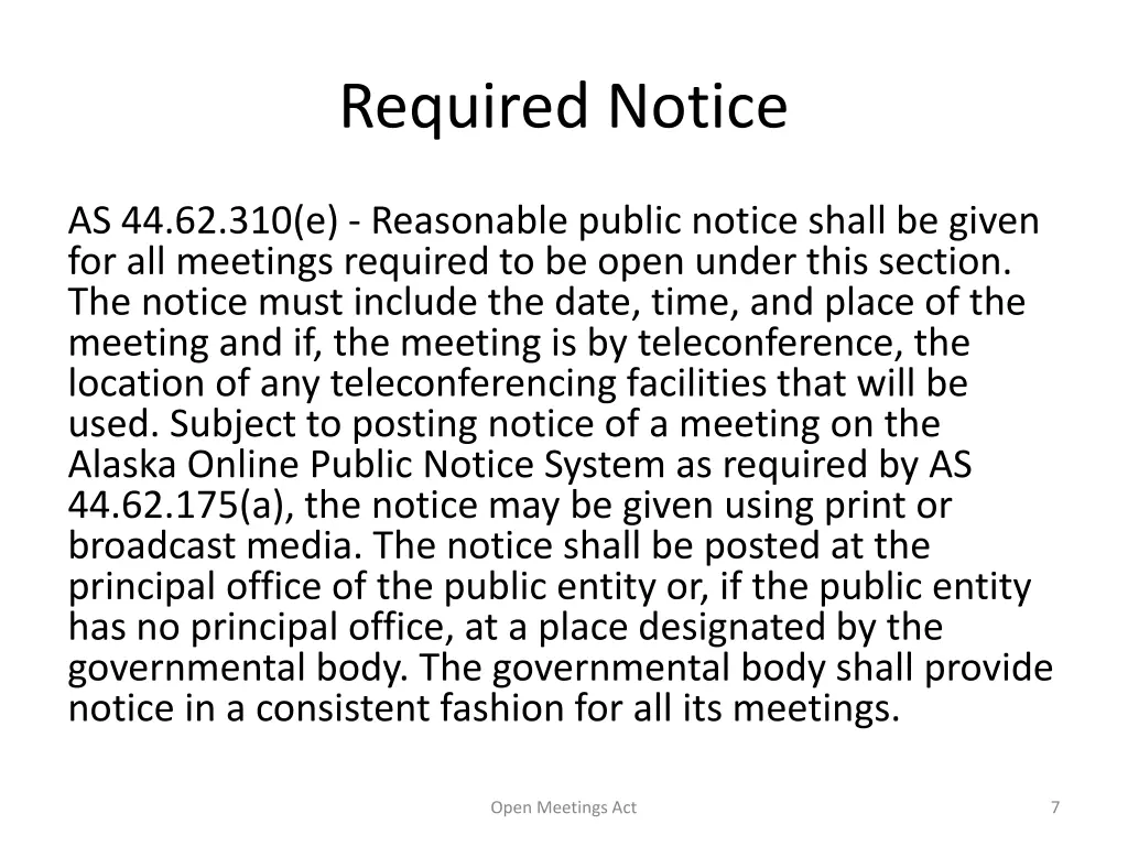 required notice
