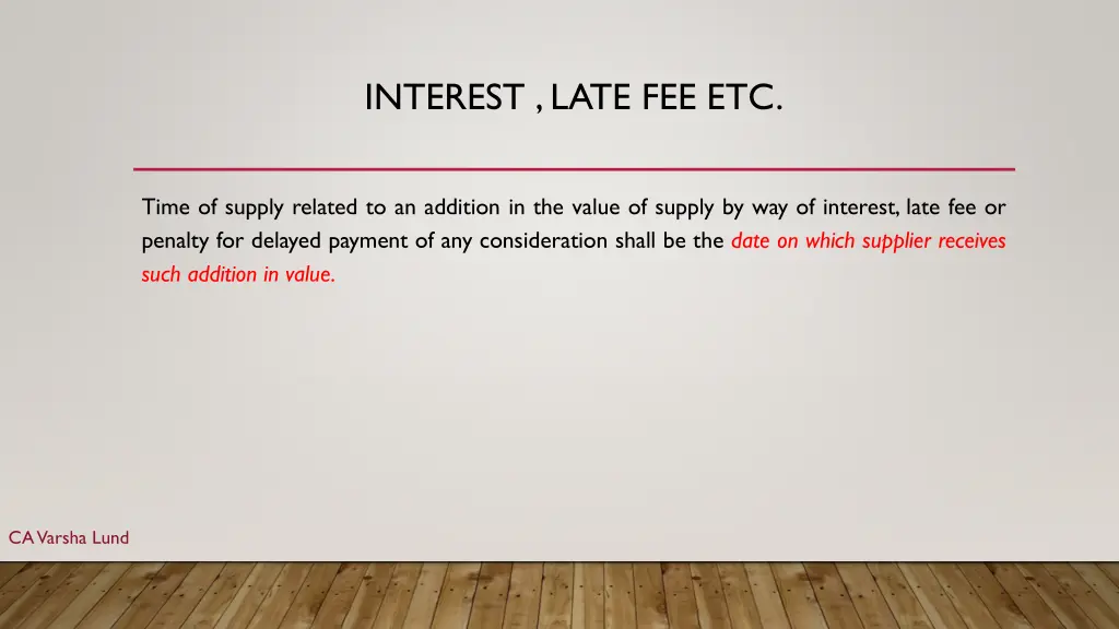 interest late fee etc