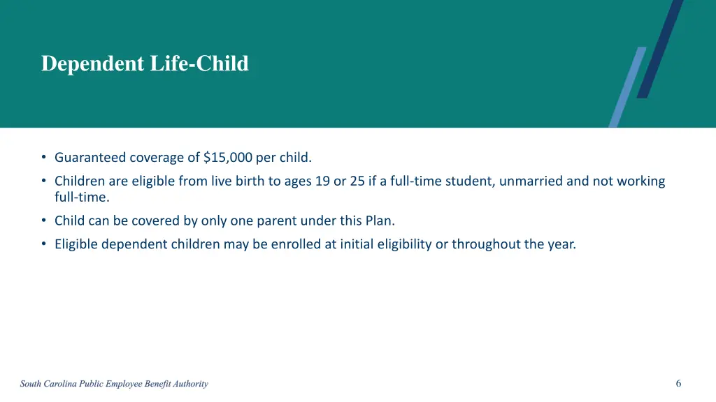 dependent life child