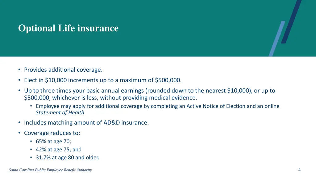 optional life insurance