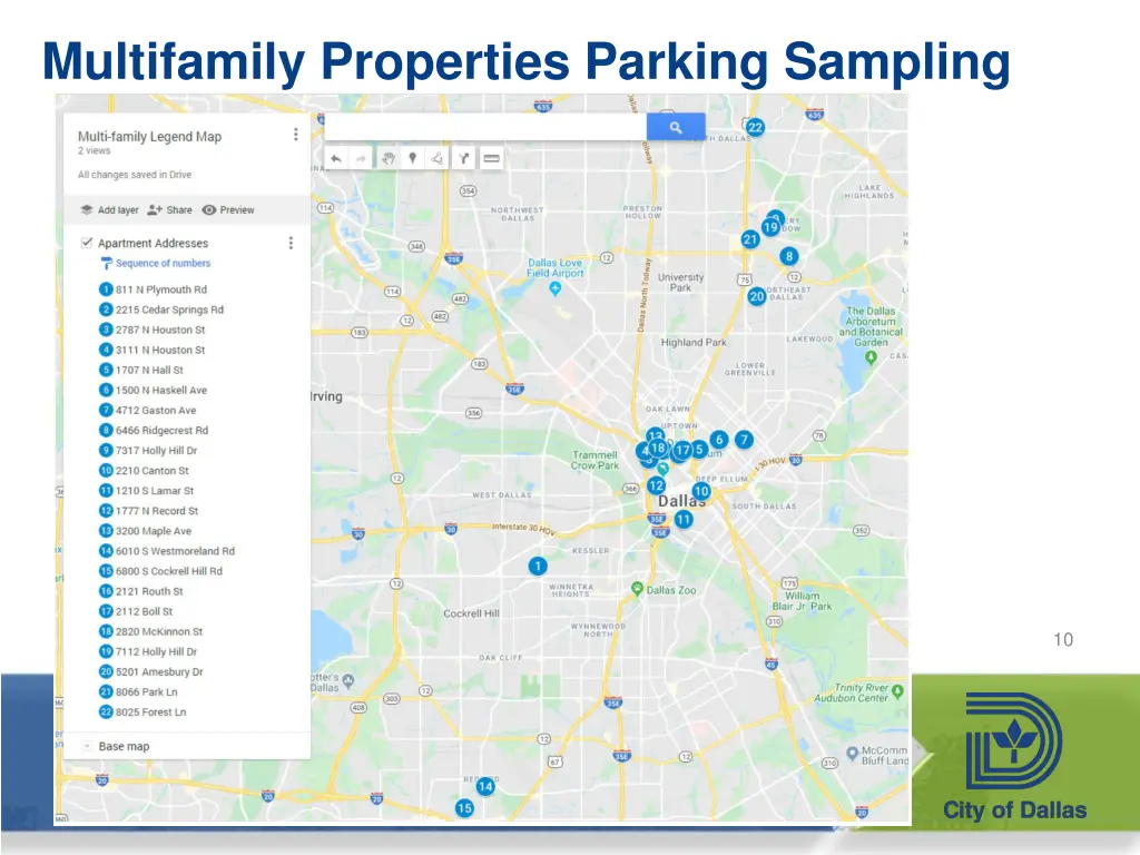 multifamily properties parking sampling