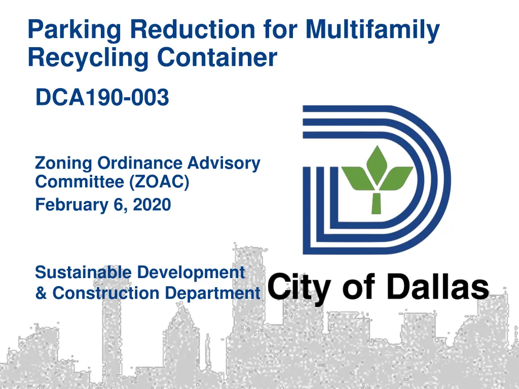 parking reduction for multifamily recycling 1
