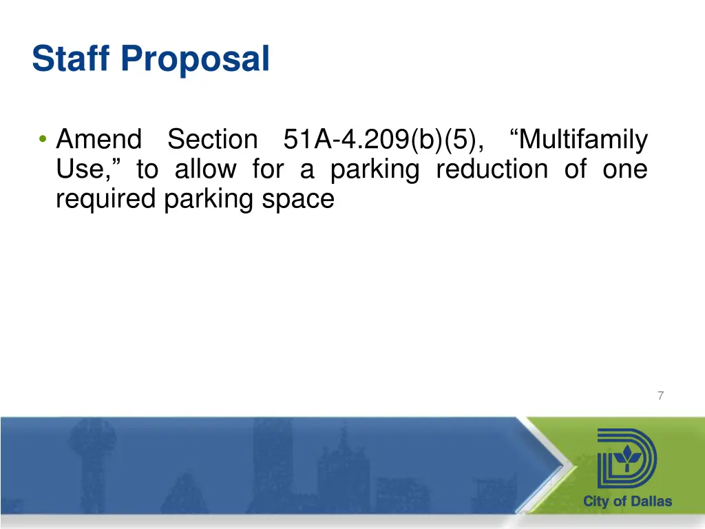 staff proposal
