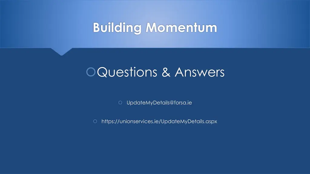 building momentum