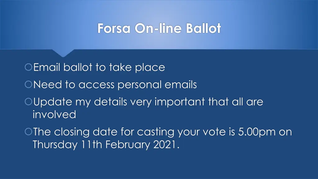 forsa on line ballot