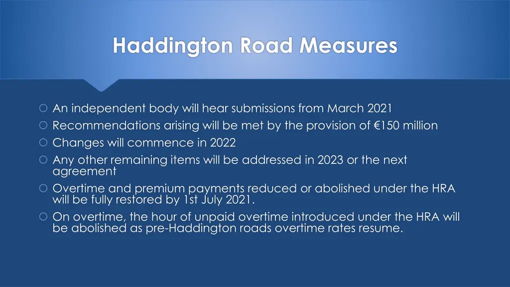 haddington road measures
