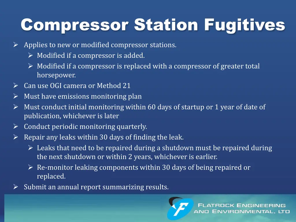 compressor station fugitives