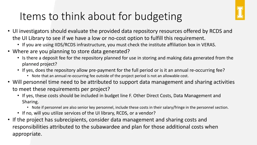 items to think about for budgeting