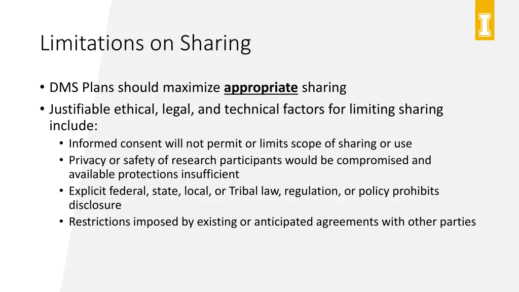 limitations on sharing