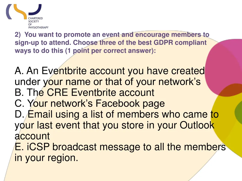 2 you want to promote an event and encourage