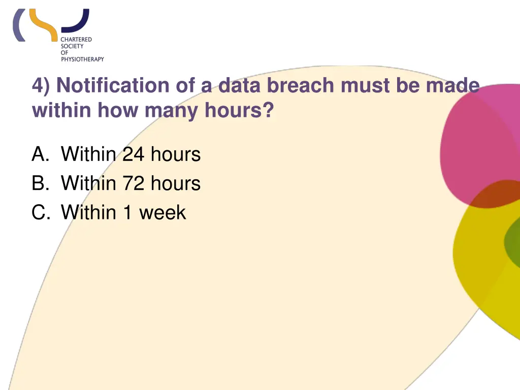 4 notification of a data breach must be made
