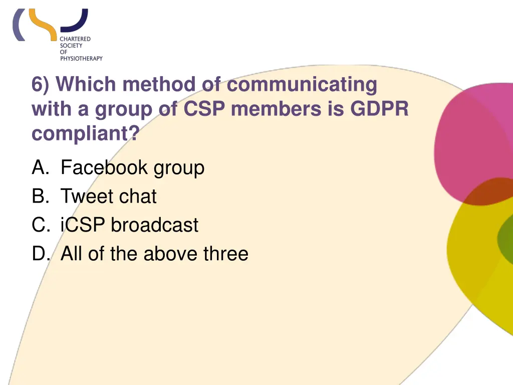 6 which method of communicating with a group