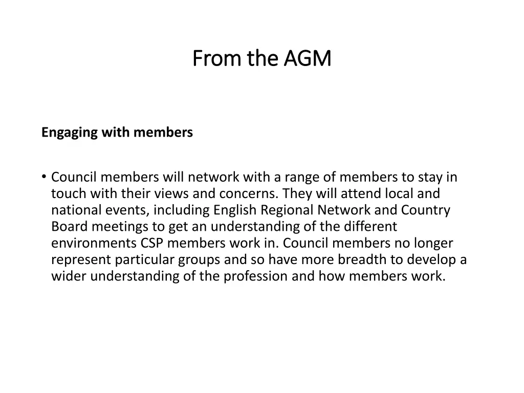 from the agm from the agm
